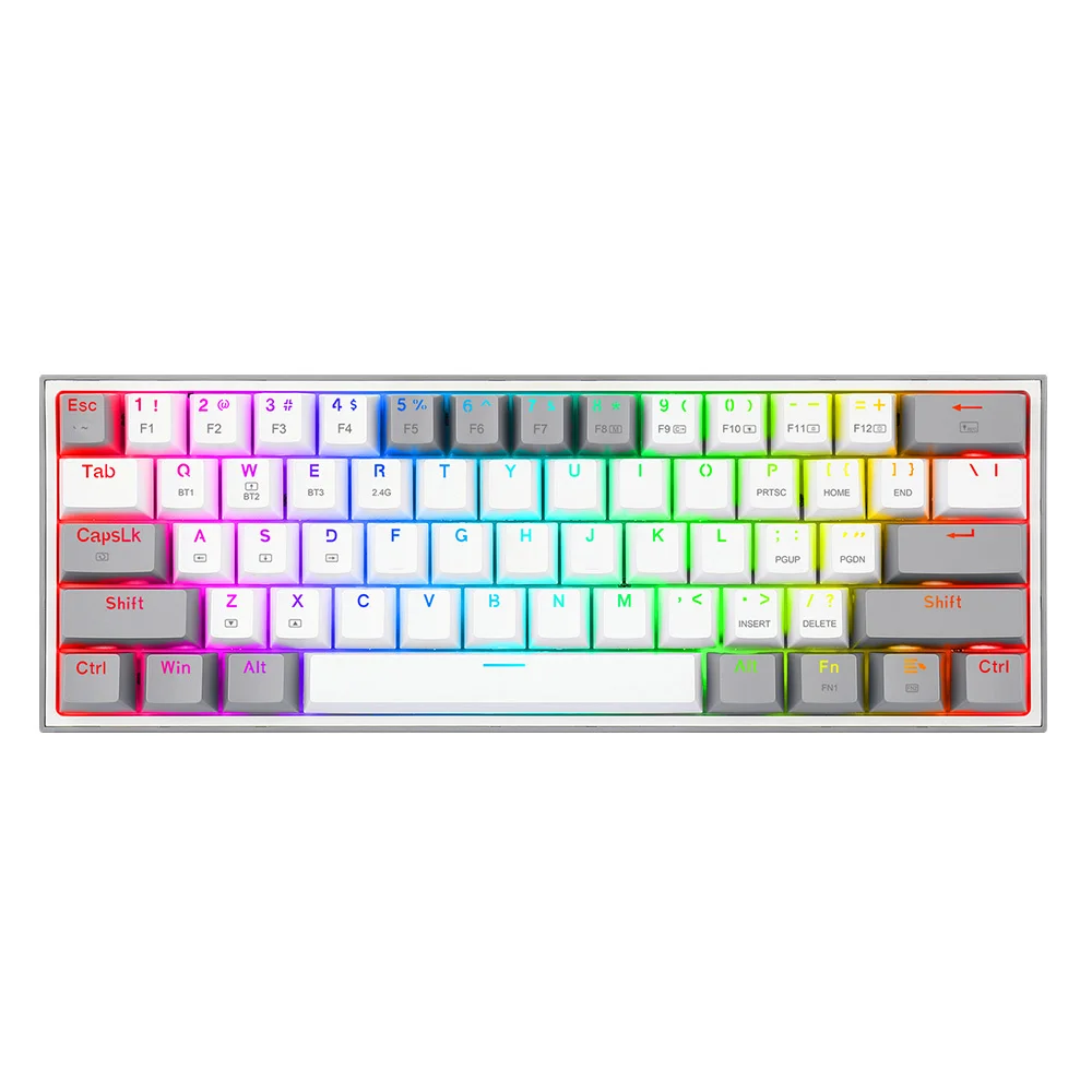 Redragon Fizz Pro K616 RGB bežična mehanička tastatura 60% belo-siva