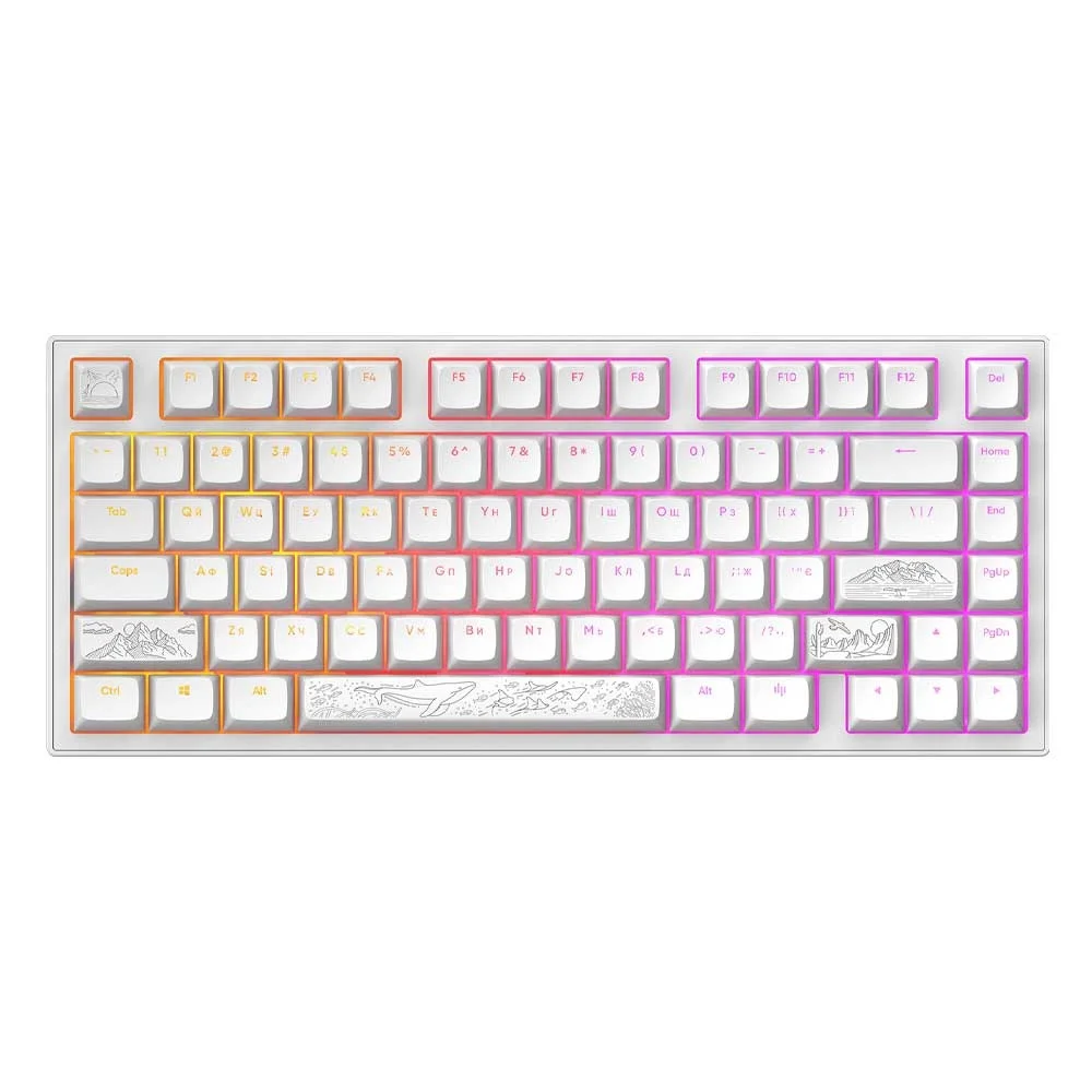 Dark Project ALU Terra Nostra žična mehanička gejmerska tastatura RGB bela