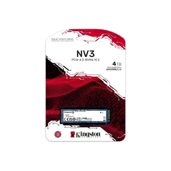 Kingston NV3 4TB M.2 NVMe SSD PCIe 4.0 do 6000 MB/s SNV3S/4000G