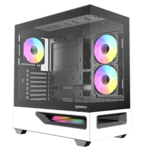 Raidmax Hurrikan H200 ATX midi tower kućište 5x ARGB ventilatora crno