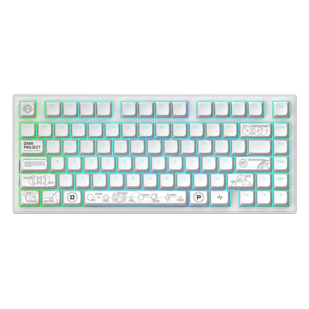 Dark Project ALU Terra Nova R2 White bežična gejmerska tastatura ANSI RGB