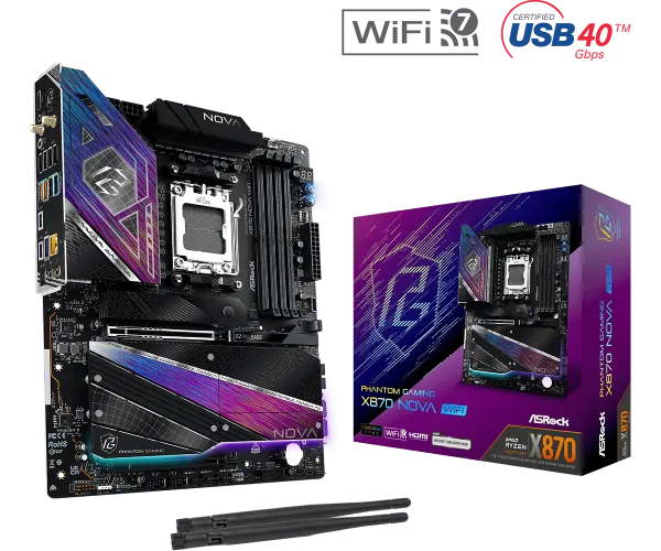 ASRock X870 NOVA WIFI matična ploča AM5 ATX DDR5 Wi-Fi 7 USB4