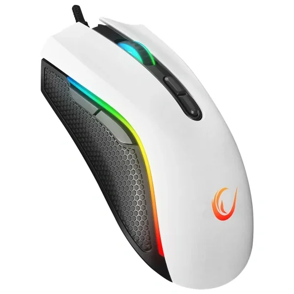 Rampage SMX-R44 V2 žični gejmerski miš beli 12800 DPI RGB makro