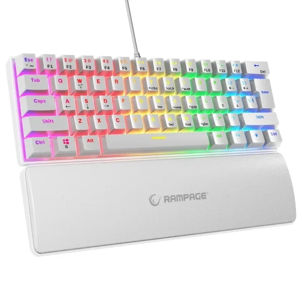 Rampage PLOWER K60 mehanička gejmerska tastatura 60% plavi switch žična bela