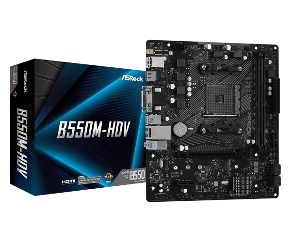 ASRock matična ploča AM4 Micro ATX DDR4 PCIe 4.0 M.2 B550M-HDV