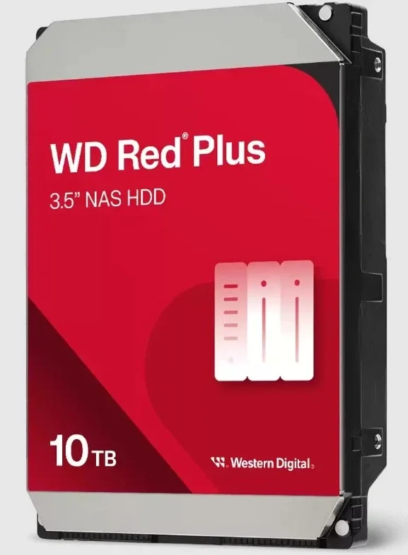 WD Red Plus NAS hard disk 10TB 3.5" SATA 7200RPM 512MB WD100EFGX