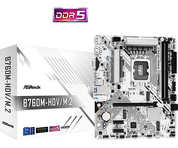 ASRock D5 matična ploča LGA1700 DDR5 Micro-ATX B760M-HDV/M.2