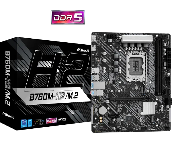 ASRock matična ploča LGA1700 Micro-ATX DDR5 B760M-H2/M.2