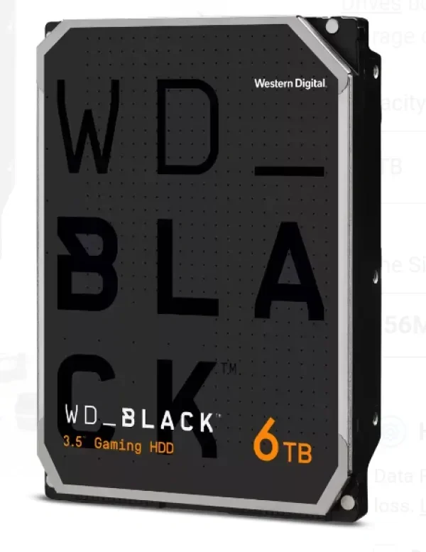 WD Black 6TB hard disk 3.5" SATA 7200 rpm 128MB WD6004FZWX