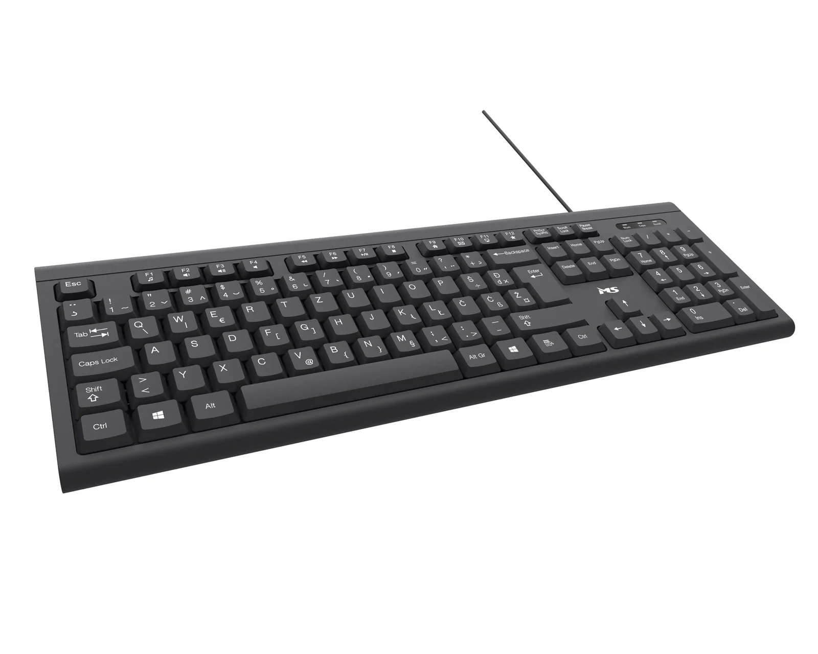 MS Alpha C100 žična USB tastatura HR raspored crna