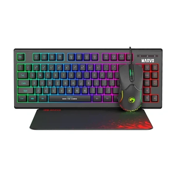 Marvo LOOT 30 gejmerski set tastatura + miš + podloga RGB crni CM310