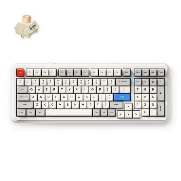 MCHOSE K99 V2 bežična mehanička gejmerska tastatura 98% RGB Retro White