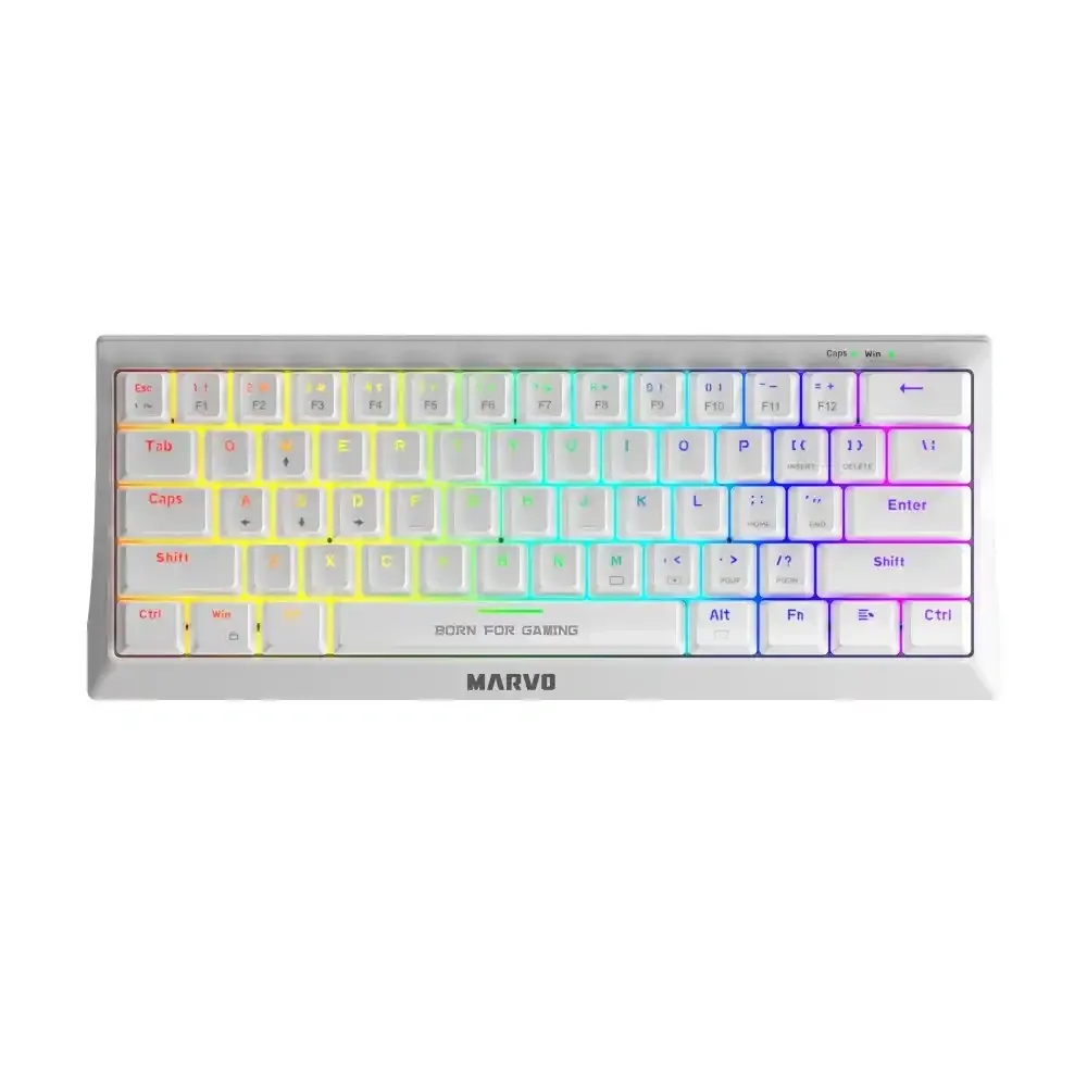 Marvo Hecate 61R KG962 mehanička gejmerska tastatura 60%, osvetljenje, bela