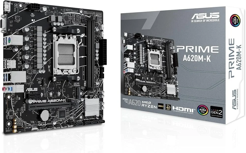 ASUS PRIME A620M-K matična ploča AM5 AMD A620 DDR5 mATX