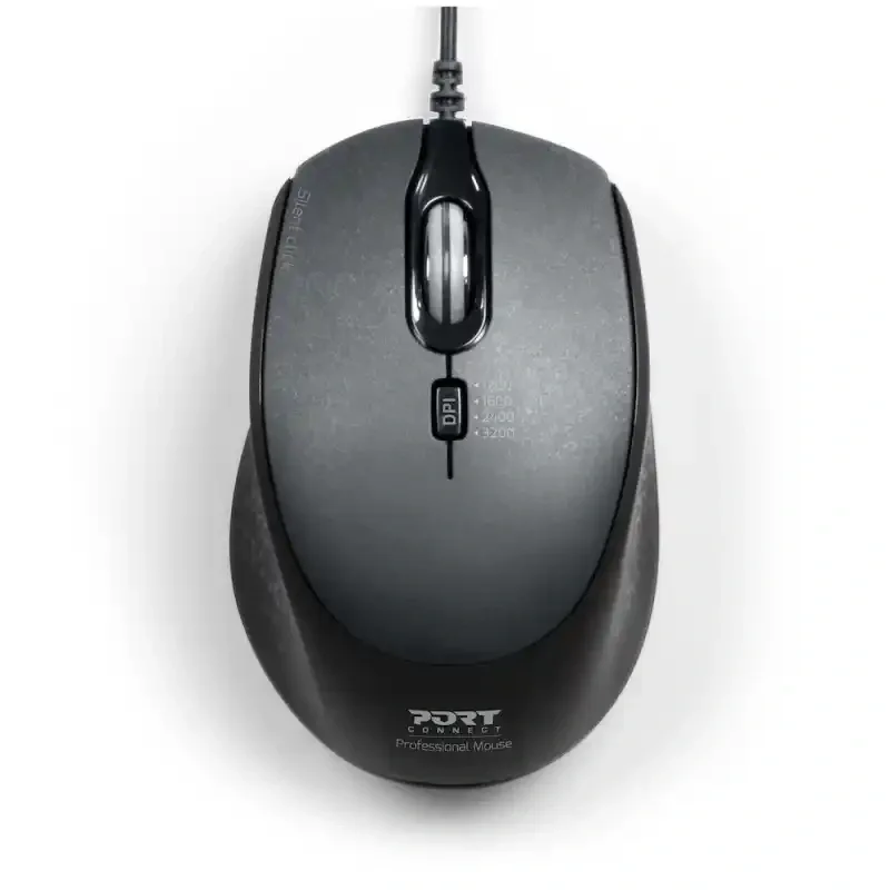 Port Designs Office Pro Silent tihi žični miš USB-C/USB-A 3600 DPI crni