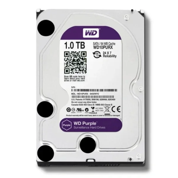 Western Digital WD Purple hard disk 1TB 3.5" SATA3 64MB WD10PURX