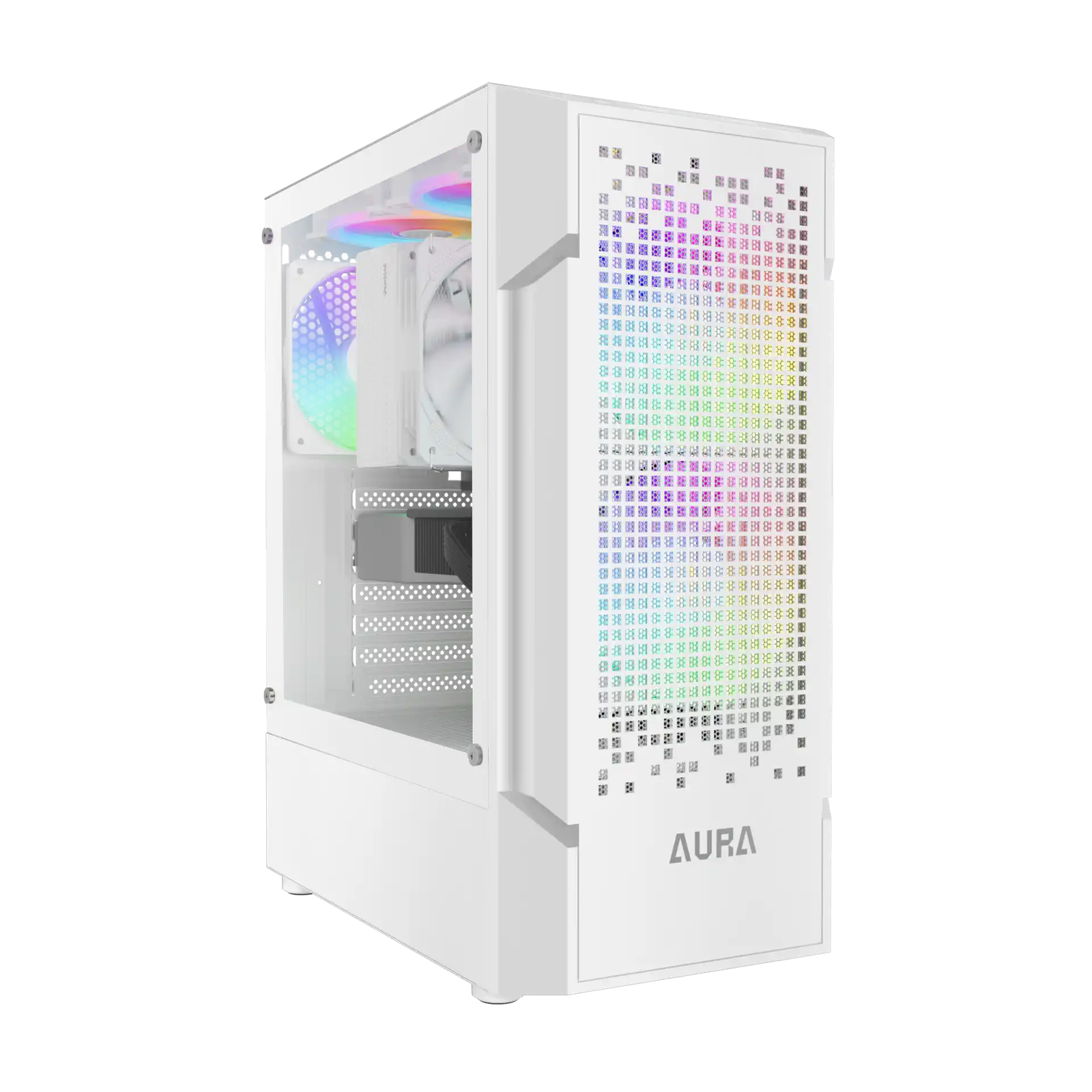 Gamdias Aura GC7 ARGB belo Mid Tower kućište sa 3 ARGB ventilatora