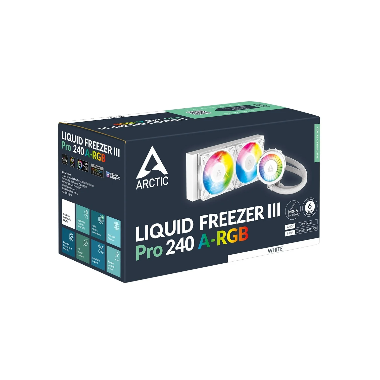 Arctic Liquid Freezer III Pro 240 A-RGB beli AiO vodeni hladnjak za procesor