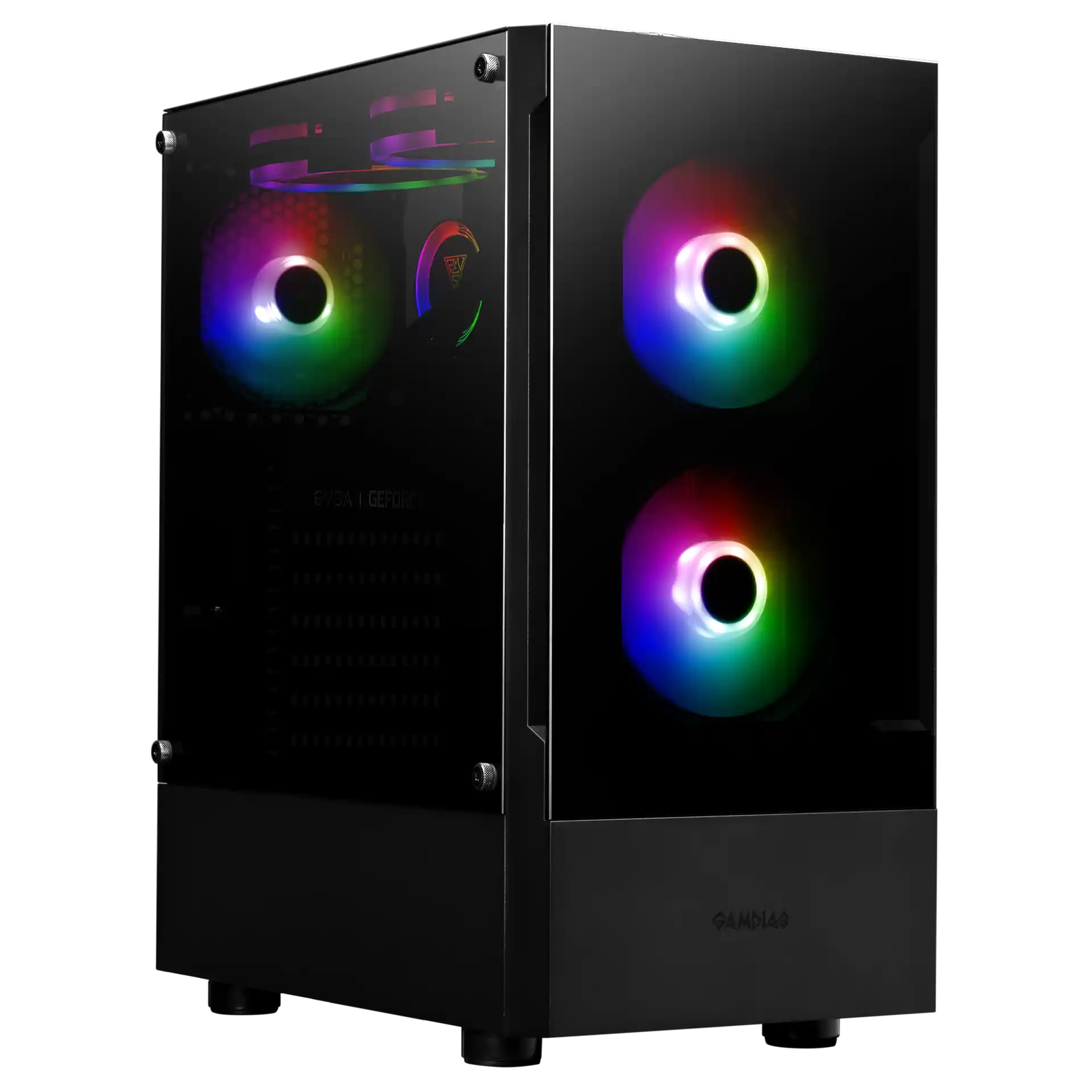Gamdias Talos E3 kućište Mid Tower ATX kaljeno staklo 3 ARGB ventilatora