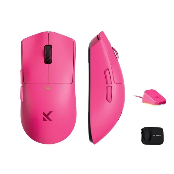 MCHOSE K7 Ultra bežični gejmerski miš PAW3950 42000 DPI 8K Rose Red