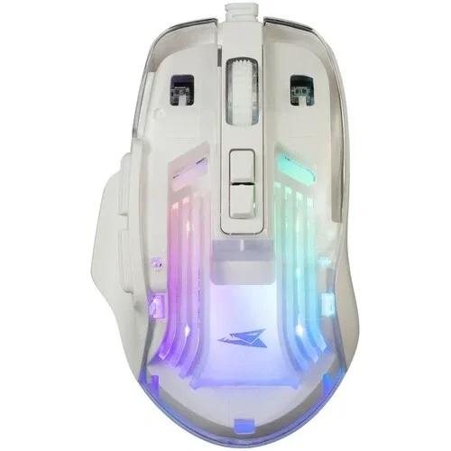 Baracuda Anglerfish BGM-062 gejmerski miš 6400 DPI LED transparent/beli