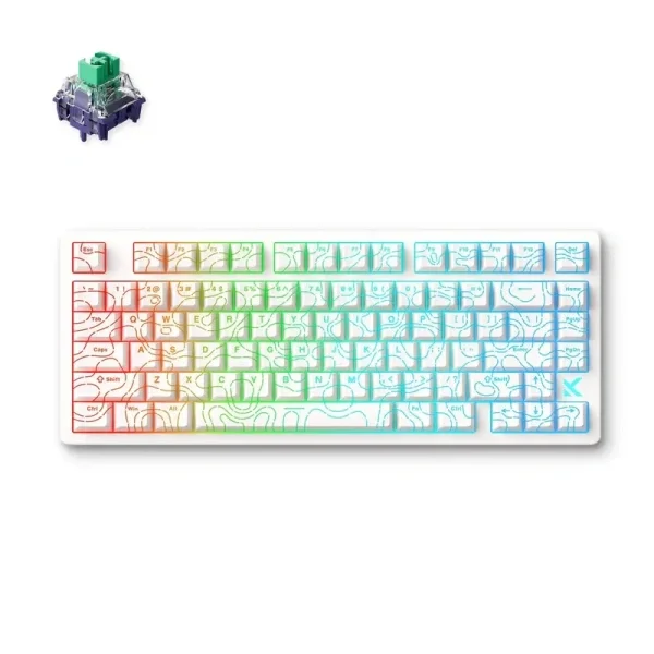 MCHOSE Jet 75 White Topographic gejmerska magnetna tastatura Kailh 8K