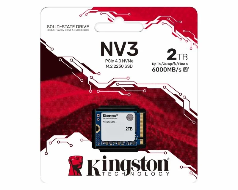 Kingston NV3 2TB M.2 2230 NVMe SSD PCIe 4.0 6000MB/s SNV3SM3/2T0