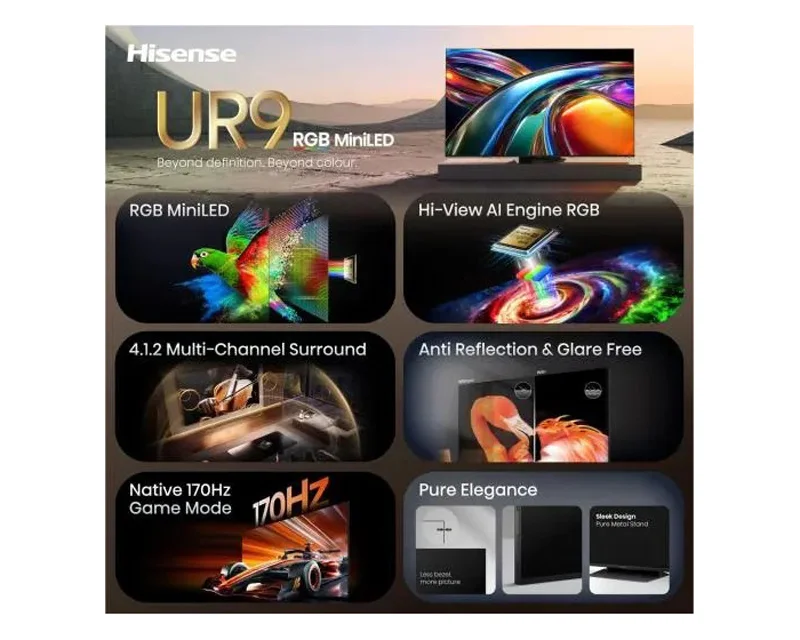Hisense 65UR9S ULED RGB Mini-LED televizor 65 inča 4K 170Hz Smart TV