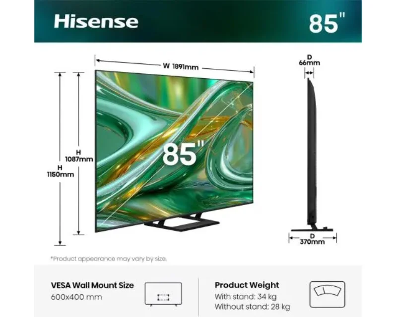 Hisense 85E8S ULED Mini LED Smart televizor 85" 4K UHD 144Hz