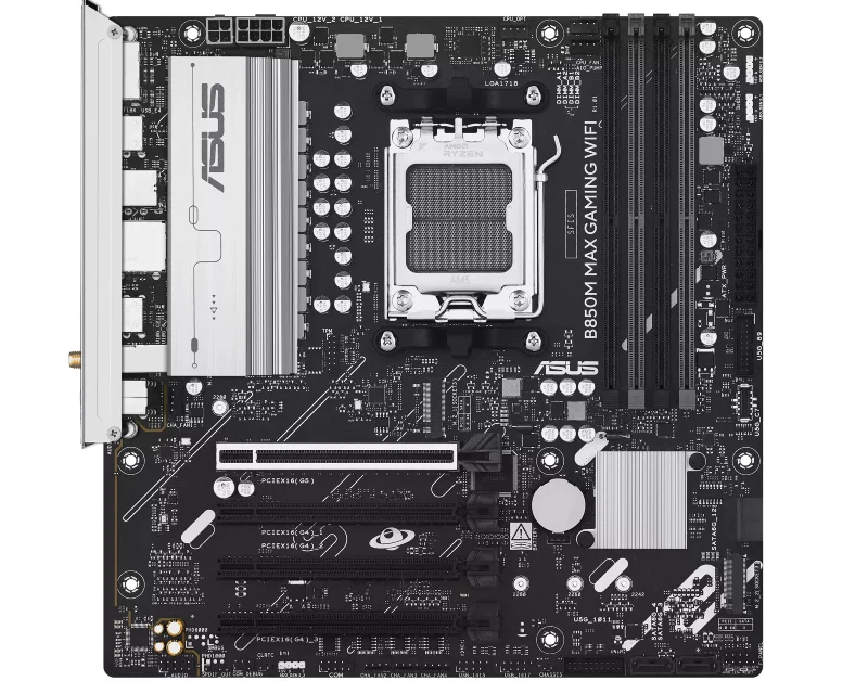ASUS B850M MAX GAMING WIFI matična ploča AM5, DDR5, Wi-Fi 6, microATX