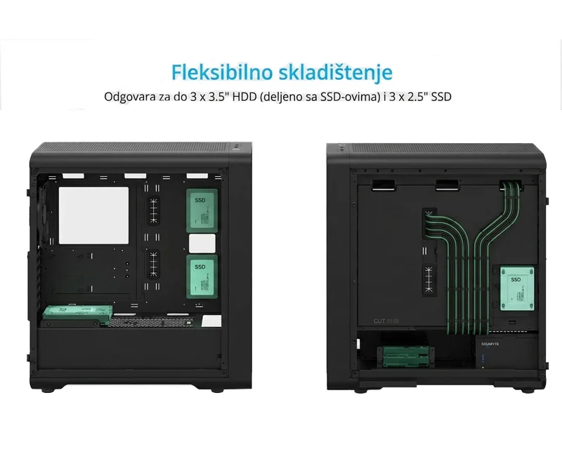 FSP CUT593P ATX kućište crno sa 4 ARGB ventilatora i kaljenim staklom