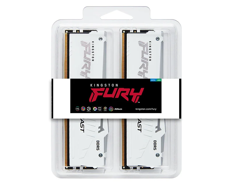 Kingston FURY Beast White RGB DDR5 32GB (2x16GB) 6400MT/s KF564C32BWEAK2-32
