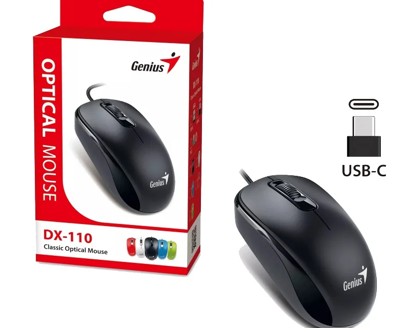 Genius DX-110 USB-C žični optički miš 1200 DPI crni