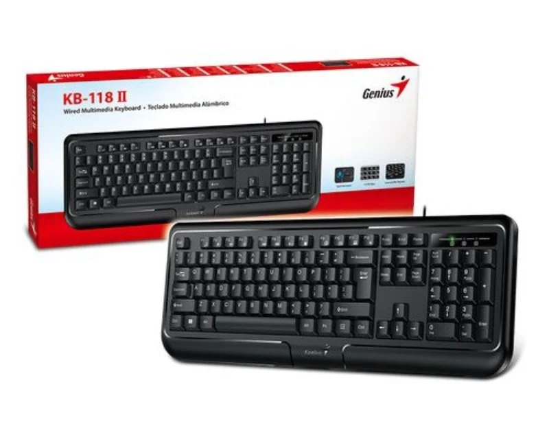 Genius KB-118 II žična USB tastatura sa numeričkim blokom US crna