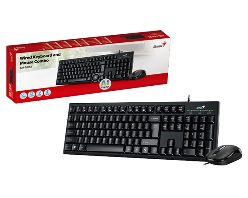 Genius žični komplet tastatura i miš USB YU raspored crni KM-100SE