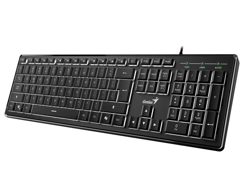 Genius SlimStar 820 žična tastatura sa belim osvetljenjem crna US raspored