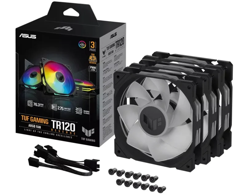 ASUS TUF GAMING TR120 ARGB Reverse Black set 3 ventilatora 120 mm crni